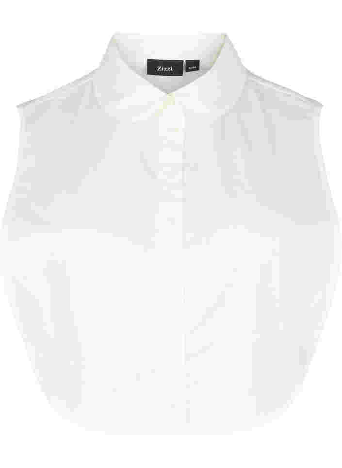 Loser Hemdkragen aus Baumwolle, Bright White, Packshot image number 0