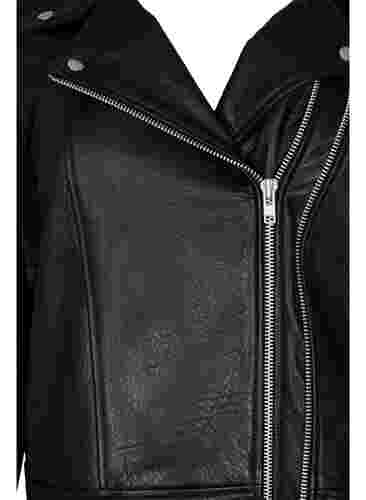 	 Lederjacke mit Reißverschluss, Black, Packshot image number 2