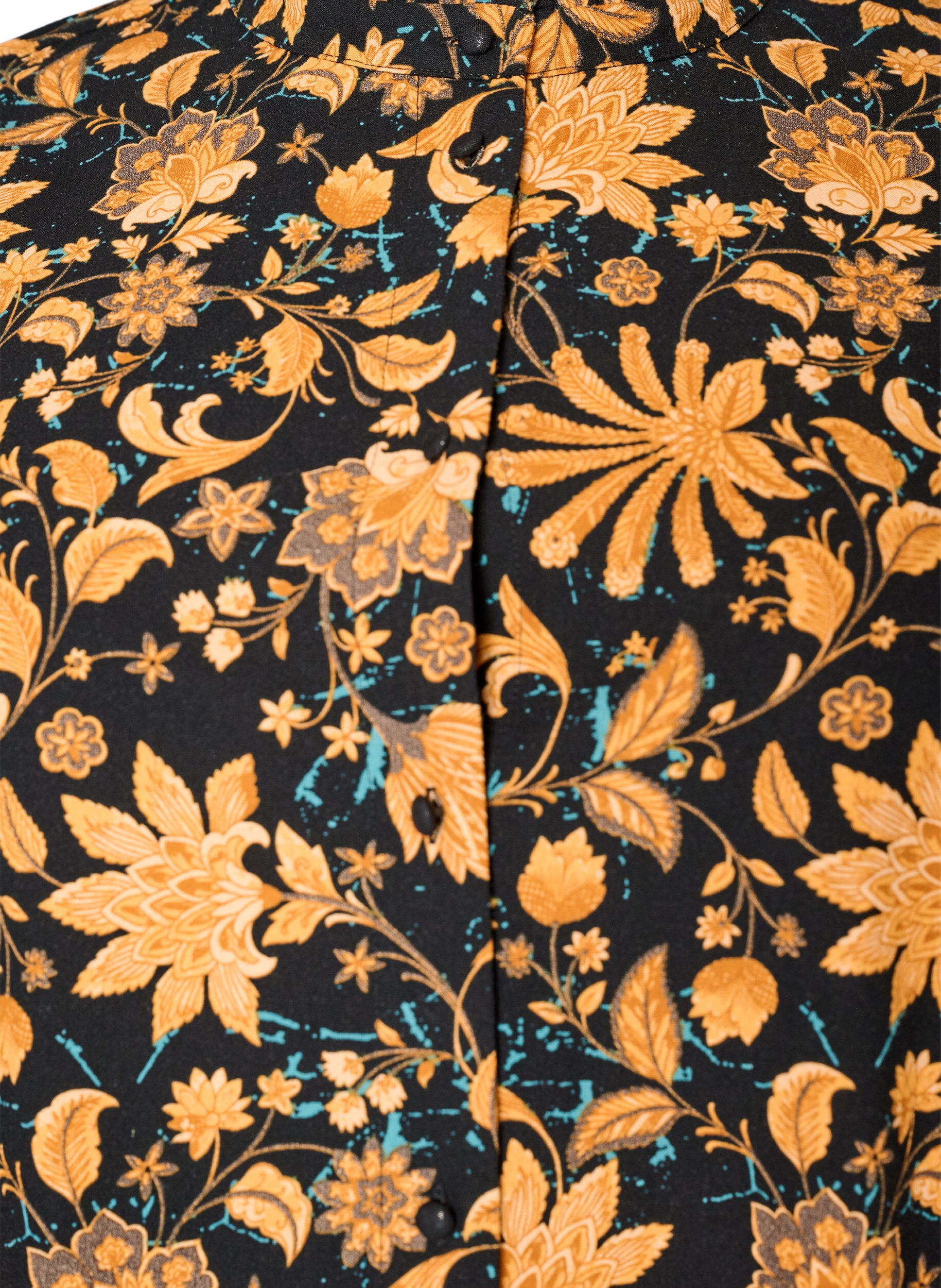 ZizziGebl&uuml;mtes Kleid aus Baumwolle mit R&uuml;schendetails und lockerer A-Linien-Form, Orange, Packshot image number 2