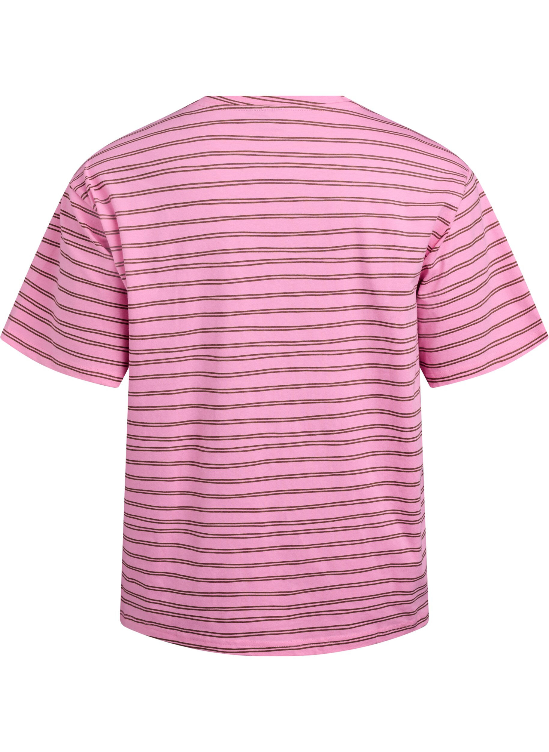Zizzi Gestreiftes T-Shirt, Pink, Packshot image number 1