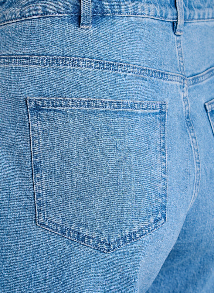 Wide-Leg-Jeans mit hoher Taille, Blau, Packshot