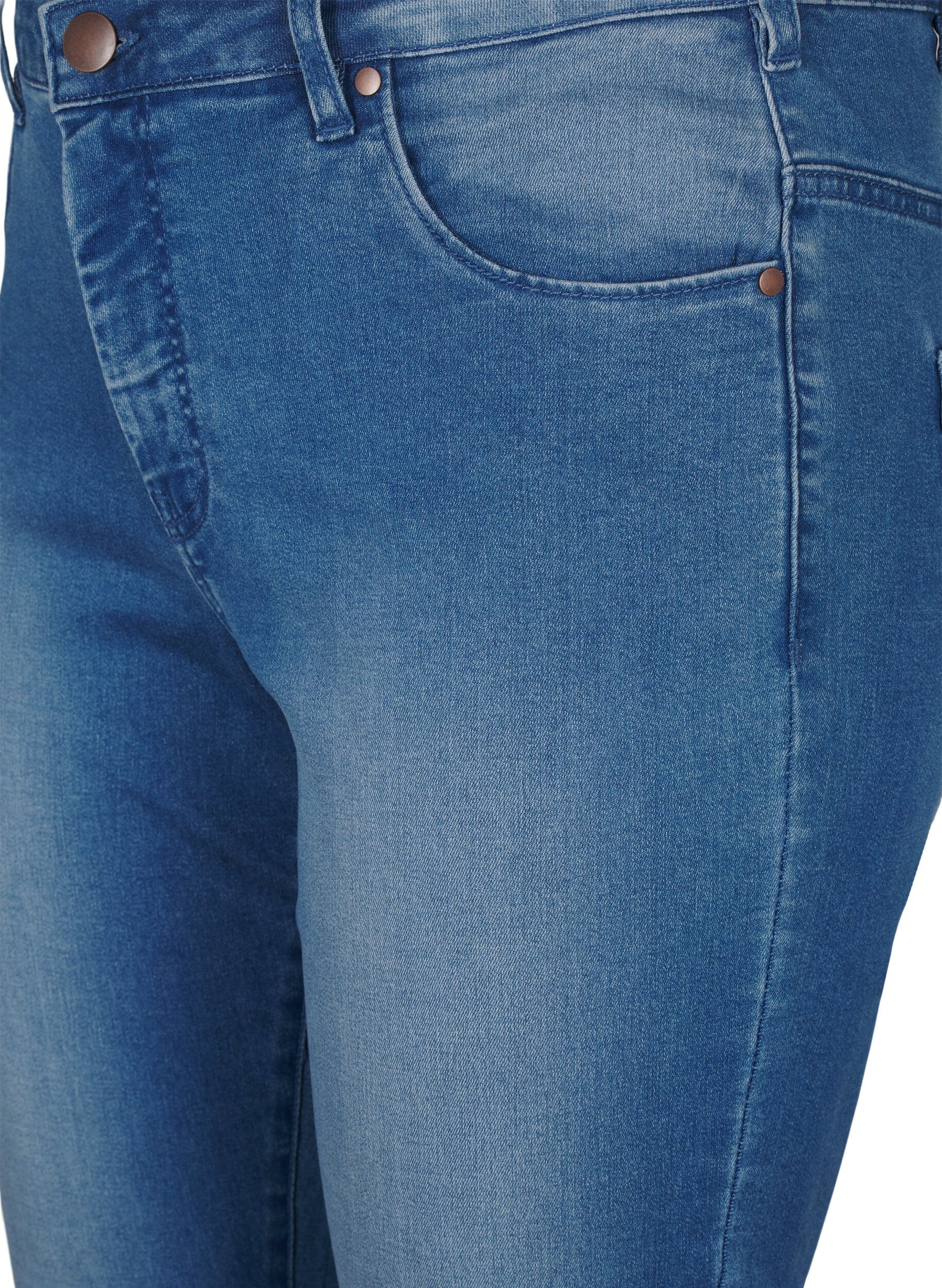 Zizzi Slim Fit Emily Jeans mit normaler Taillenh&ouml;he, Blau, Packshot image number 2
