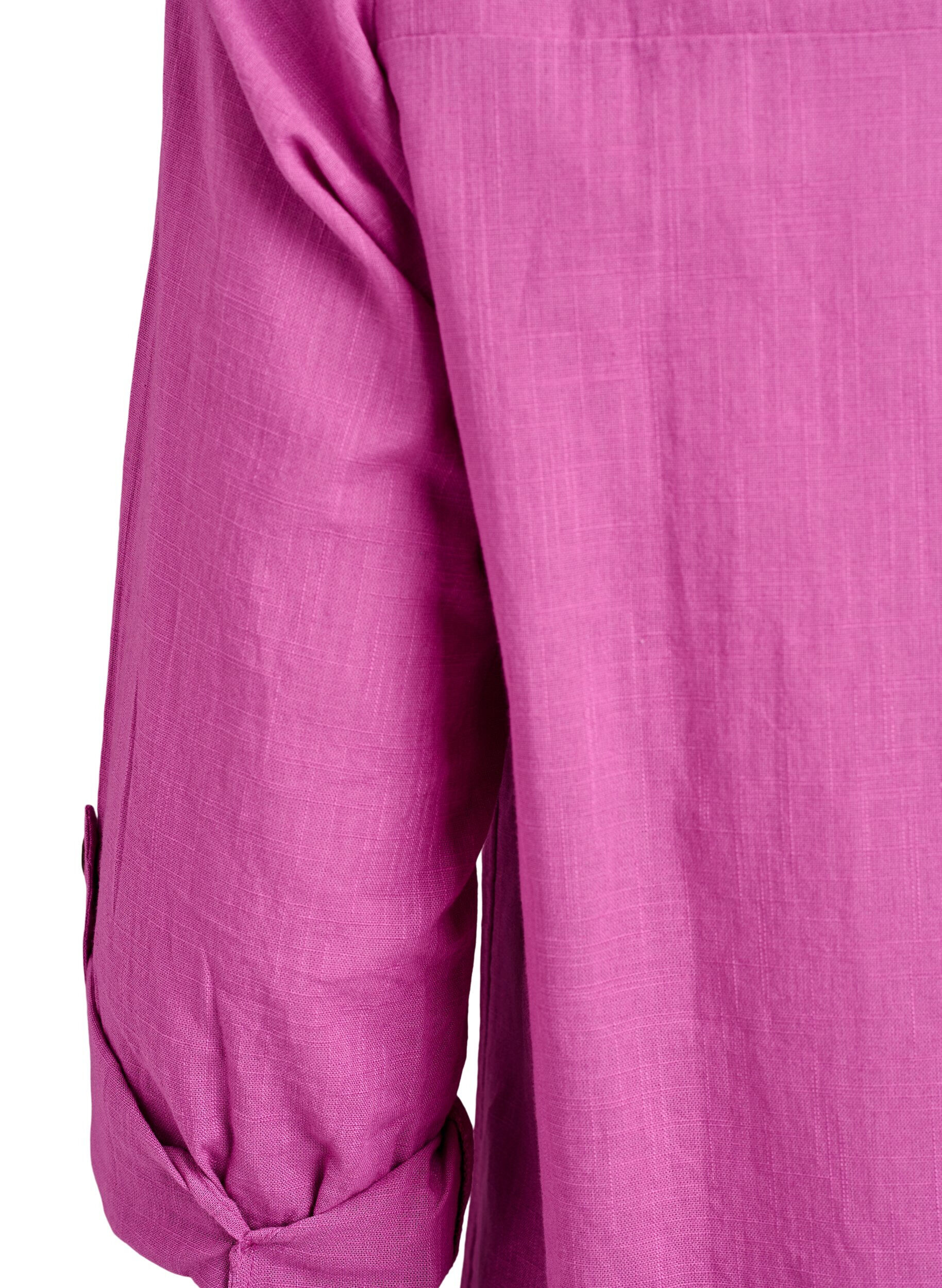 Zizzi Hemdbluse aus Baumwolle mit V-Ausschnitt, Pink, Packshot image number 3