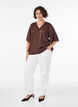 Bluse aus Viskose mit V-Ausschnitt und Zierdetails, Braun, Model image number 1