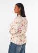 Gebl&uuml;mte Bluse aus Leinen und Viskose mit langen &Auml;rmeln, Vanille, Model image number 2