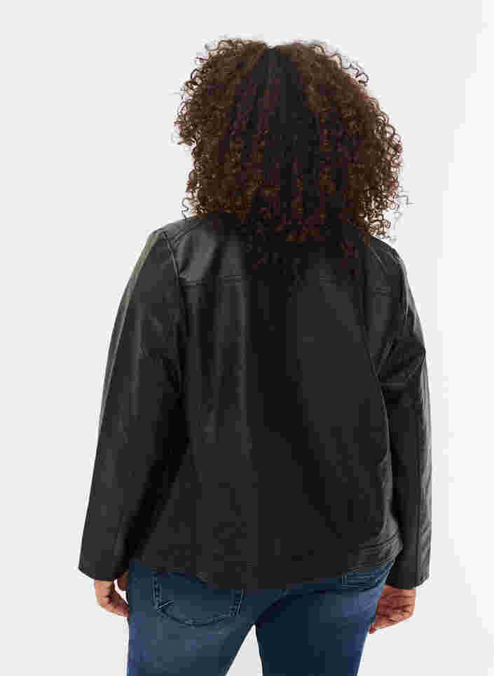 Kunstlederjacke mit Taschen, Black, Model image number 1