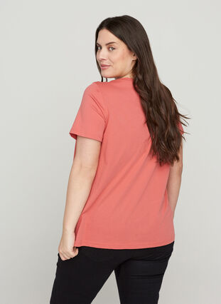 Kurzarm T-Shirt mit Printdetails, Faded Rose, Model image number 1