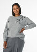 Pullover mit Perlenstickerei, Grau, Model image number 0