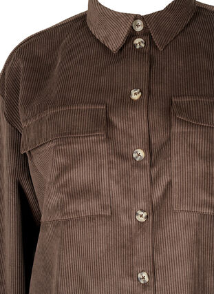 Langärmliges Shirt aus Samt mit Brusttaschen, Java, Packshot image number 2