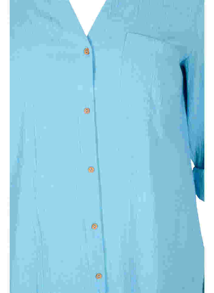 Bluse mit 3/4-Ärmeln und Knöpfen, Alaskan Blue, Packshot image number 2
