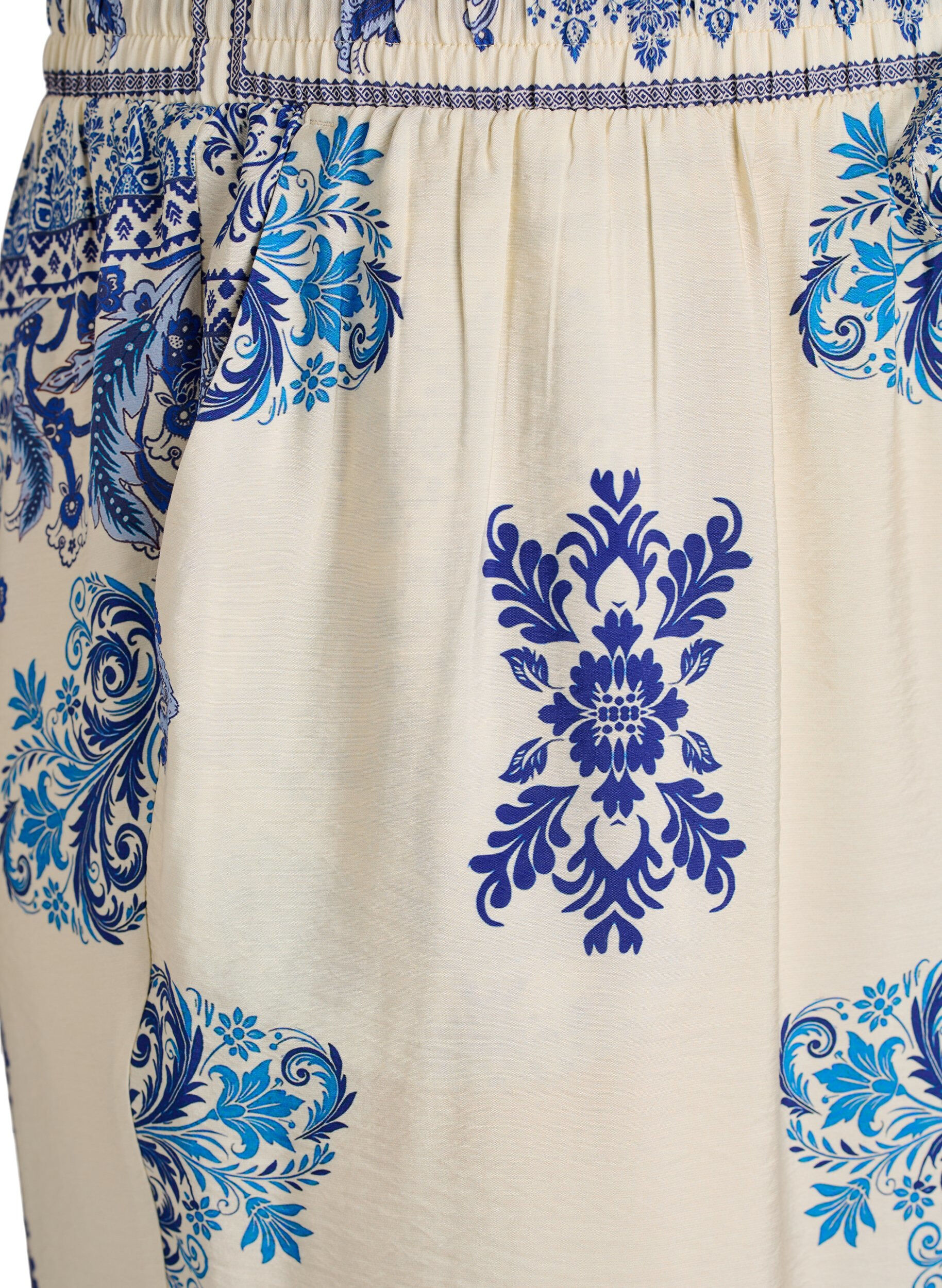 Zizzi Gemusterte Hose mit weitem Bein, 9991, Packshot image number 2