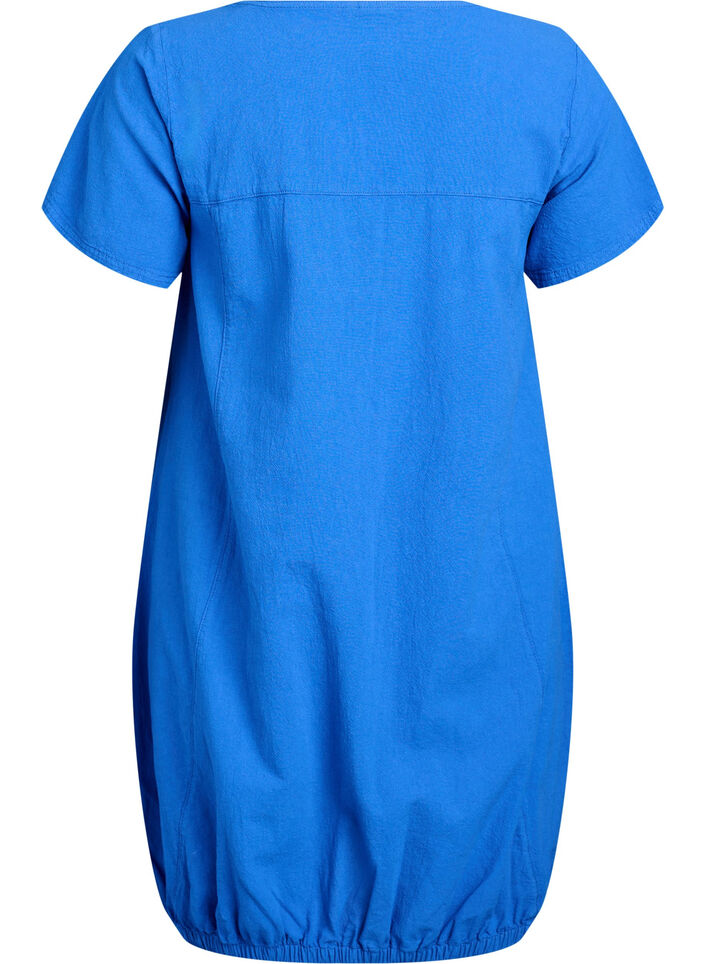 Kurzarm Kleid aus Baumwolle, Blau, Packshot image number 1