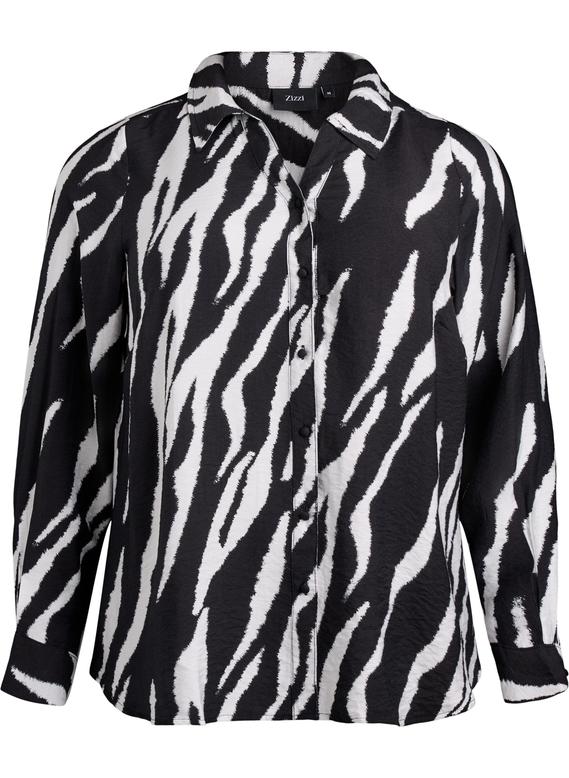 Zizzi Bluse mit Zebraprint, Schwarz, Packshot image number 0