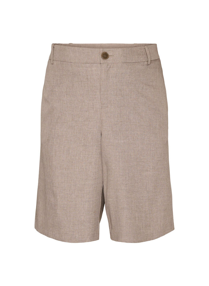 Lockere Bermudashorts mit hoher Taille, Braun, Packshot image number 0