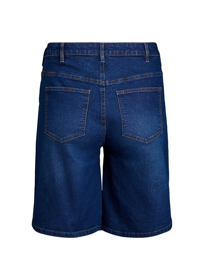 FLASH - Locker sitzende Jeansshorts mit hoher Taille, Blau, Packshot image number 1