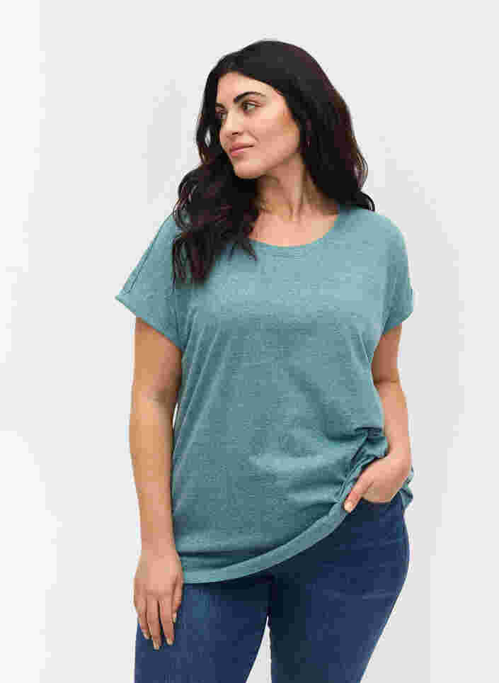 Meliertes T-Shirt aus Baumwolle, Dragonfly Melange, Model image number 0