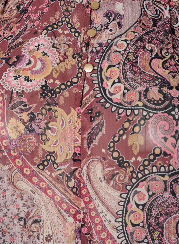 Bluse mit Paisleymuster und R&uuml;schendetails, lila, Packshot image number 2