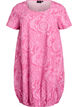 Kurzärmliges Baumwollkleid mit Print, Pink, Packshot image number 0