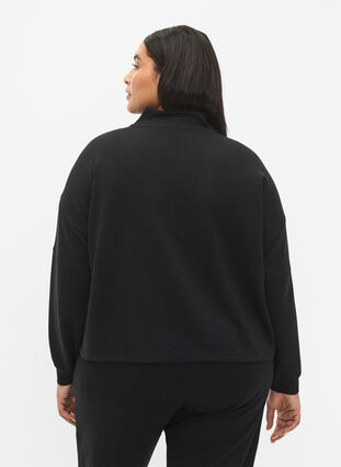 Sweatshirt aus Modalmischung mit hohem Halsausschnitt, Black, Model image number 1