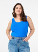Solide Farbe Grundoberteil aus Baumwolle, Blau, Model image number 0