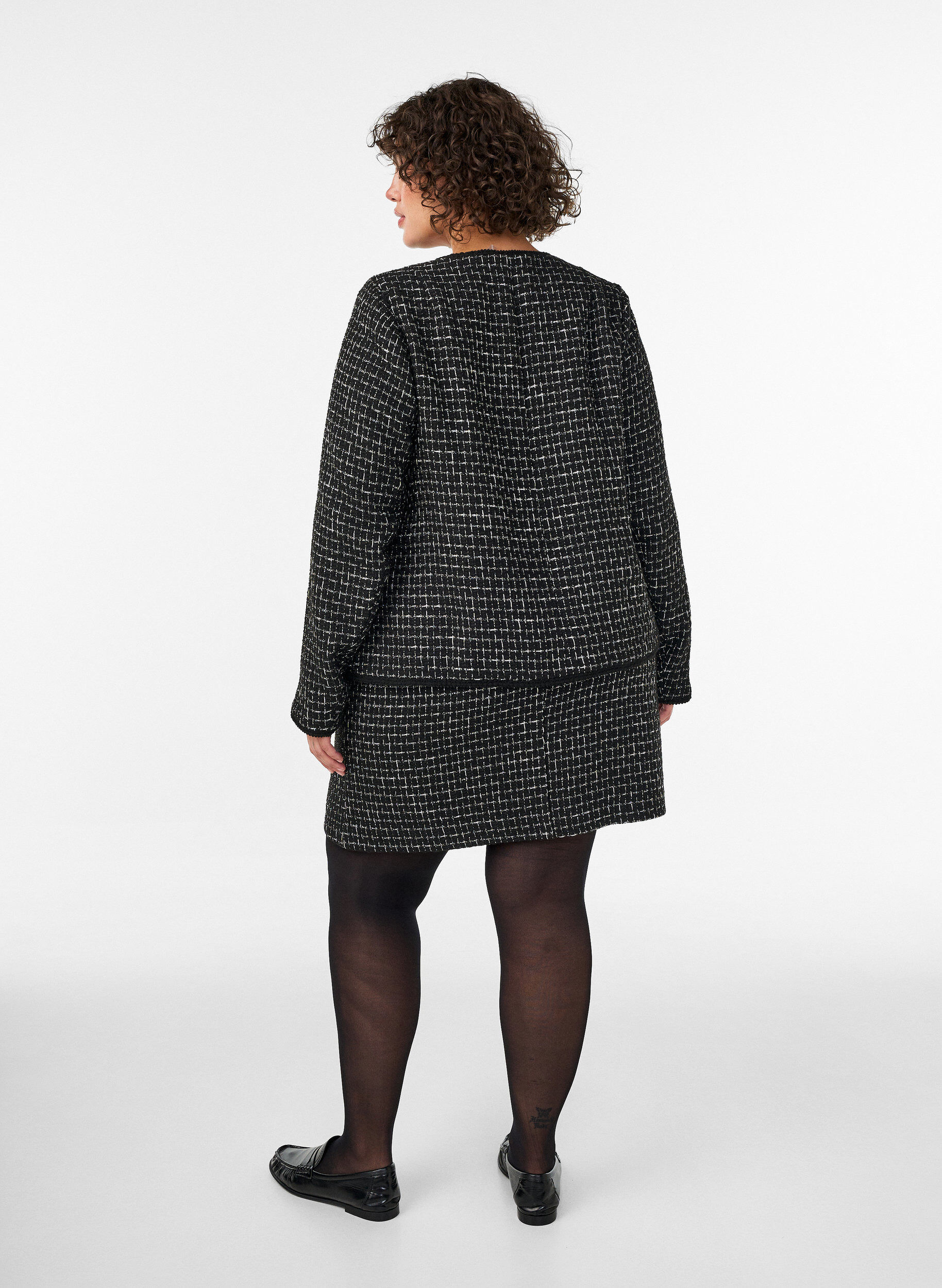 ZizziKurzer Rock aus Boucl&eacute;, Schwarz, Model image number 2