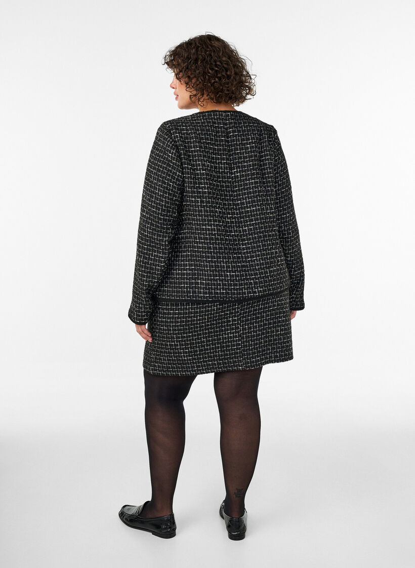 Kurzer Rock aus Boucl&eacute;, Schwarz, Model image number 2