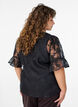 Partybluse in Organza-Optik mit Ton-in-Ton-Muster, Schwarz, Model image number 2