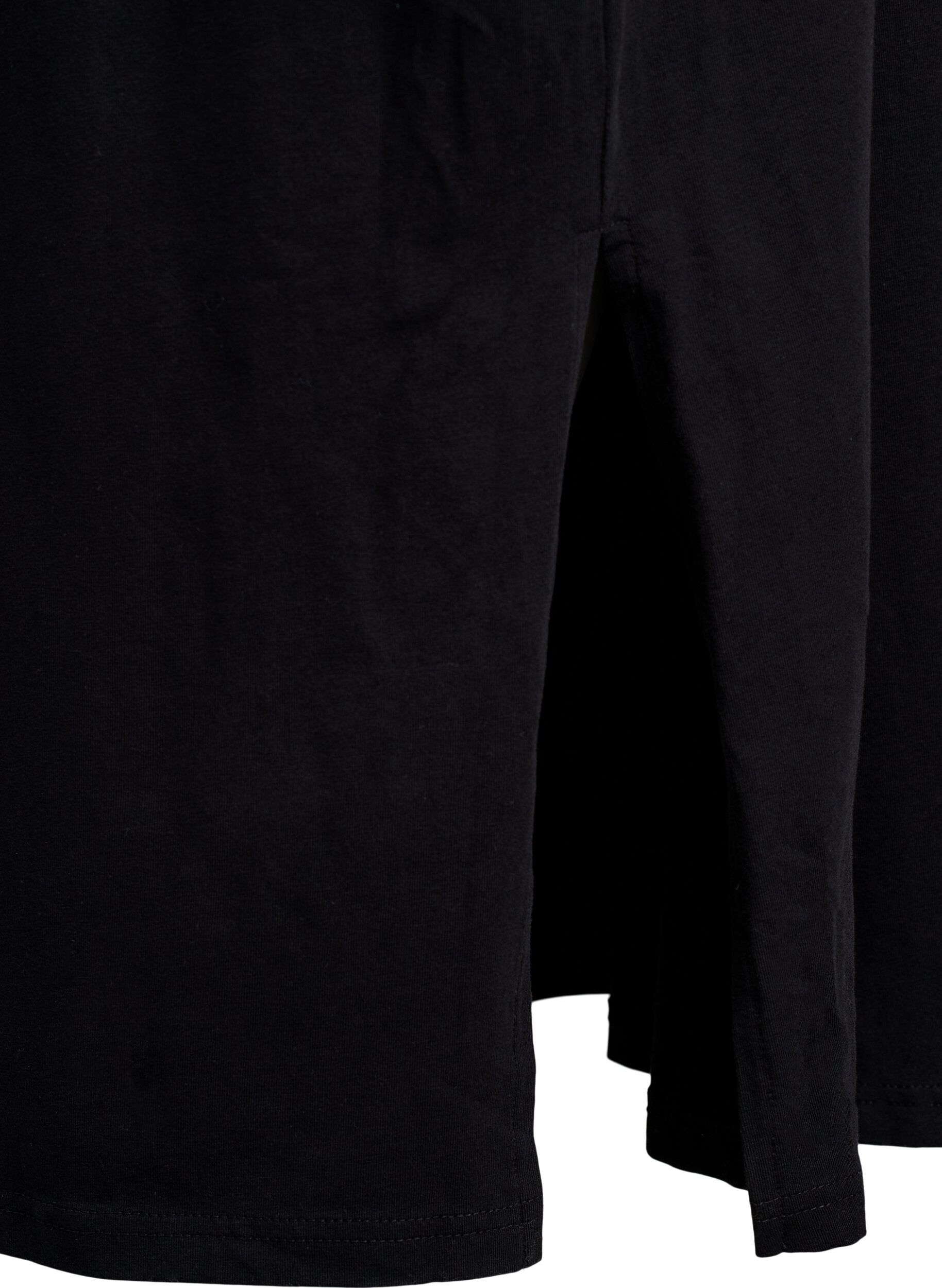 Zizzi Midi-T-Shirtkleid mit V-Ausschnitt, Schwarz, Packshot image number 3