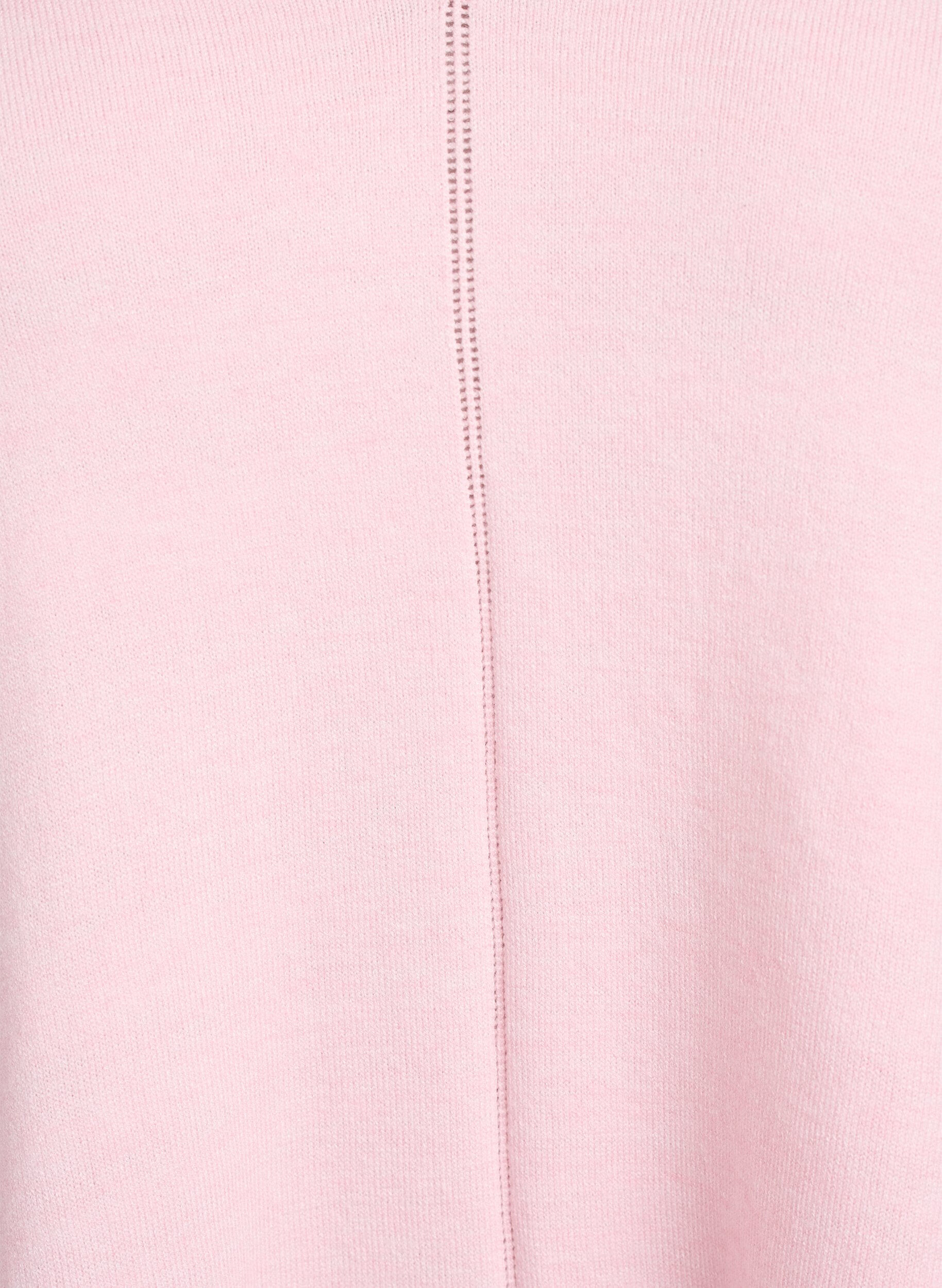 Zizzi Bluse aus Feinstrick mit V-Ausschnitt und Detail auf der Vorderseite, Pink, Packshot image number 2