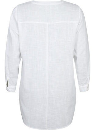 Tunika aus Baumwolle mit 3/4-Ärmeln, Bright White, Packshot image number 1