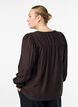 Viskose-Bluse mit Puff&auml;rmeln und gerafften Details, Braun, Model image number 2