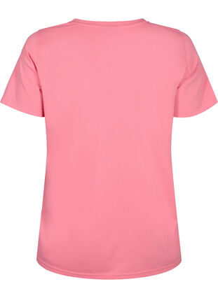 Kurzärmeliges T-Shirt mit V-Ausschnitt, Bubblegum Pink, Packshot image number 1