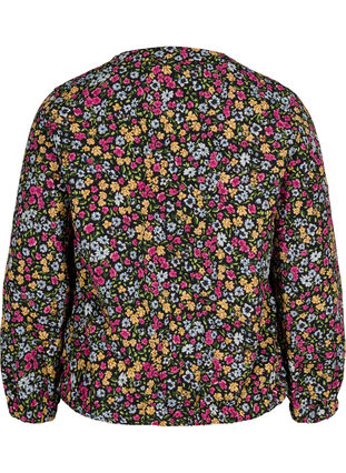 Kurze Jacke mit Print und Taschen, Black Ditzy Flower, Packshot image number 1