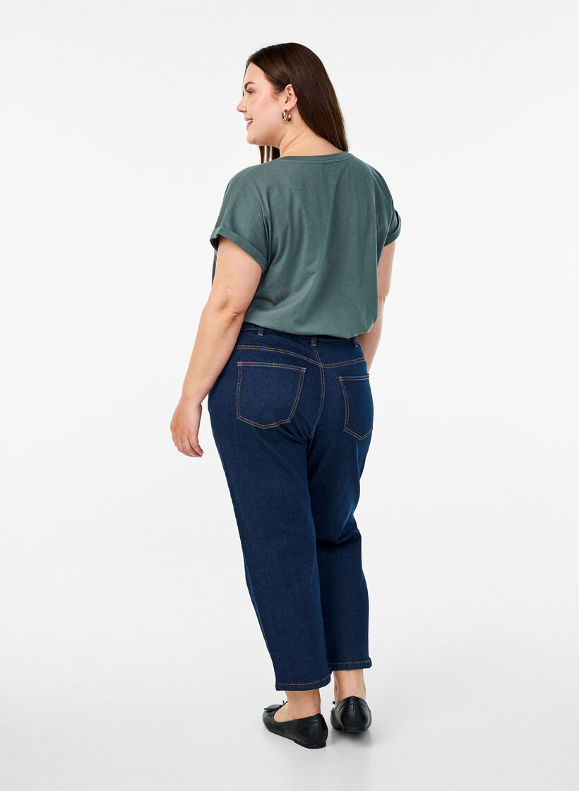 Gek&uuml;rzte Vera Jeans mit geradem Bein, Blau, Model image number 1