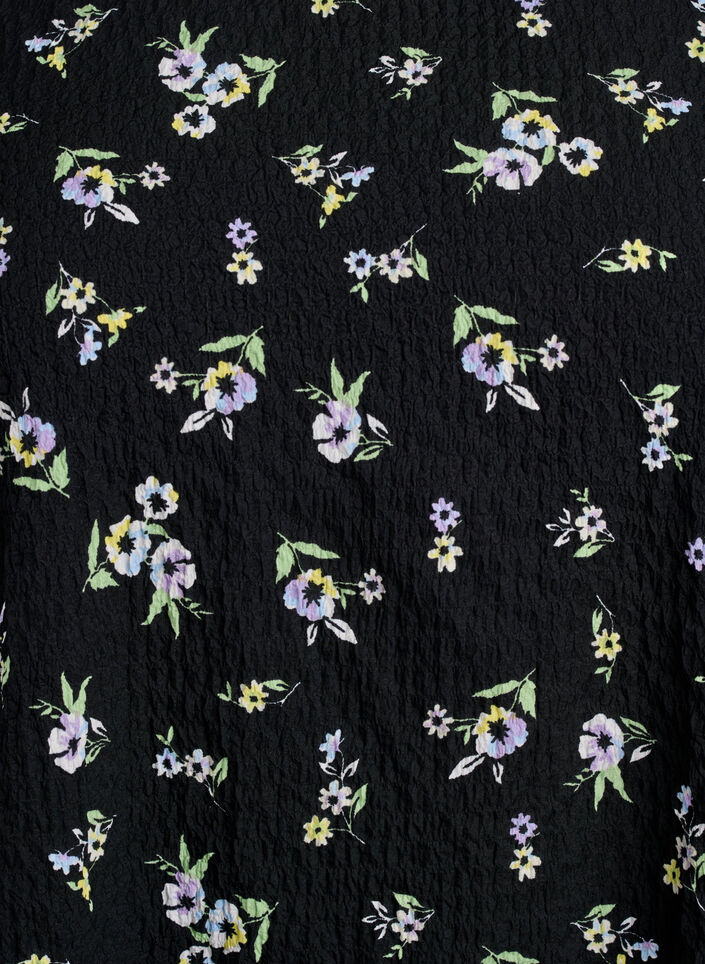 FLASH - Bluse mit Struktur und kurzen Ärmeln, Schwarz, Packshot image number 2