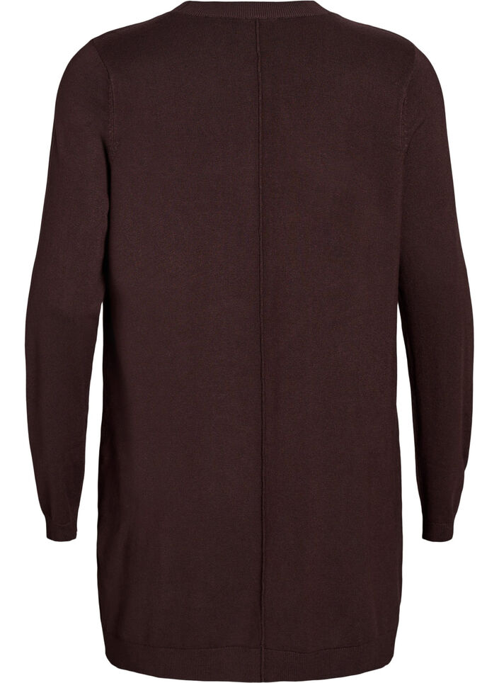 Lange Strickjacke aus Viskose-Mischung, Braun, Packshot image number 1