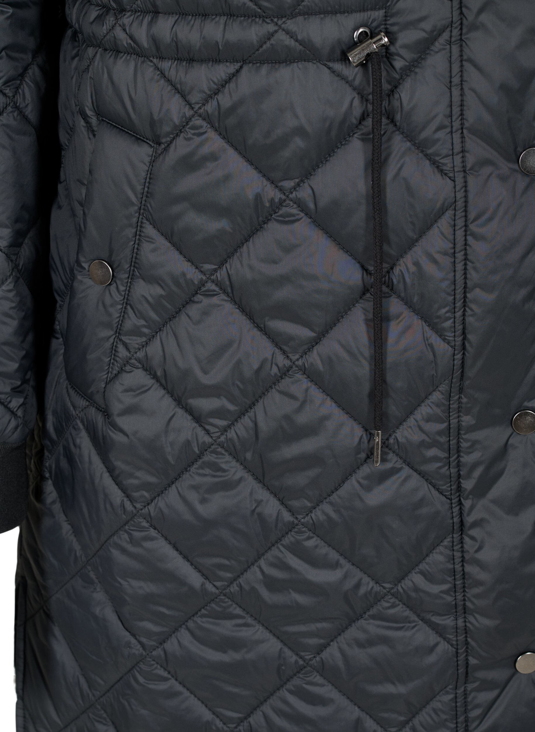 Zizzi Leichte Steppjacke mit Kapuze, Black, Packshot image number 3