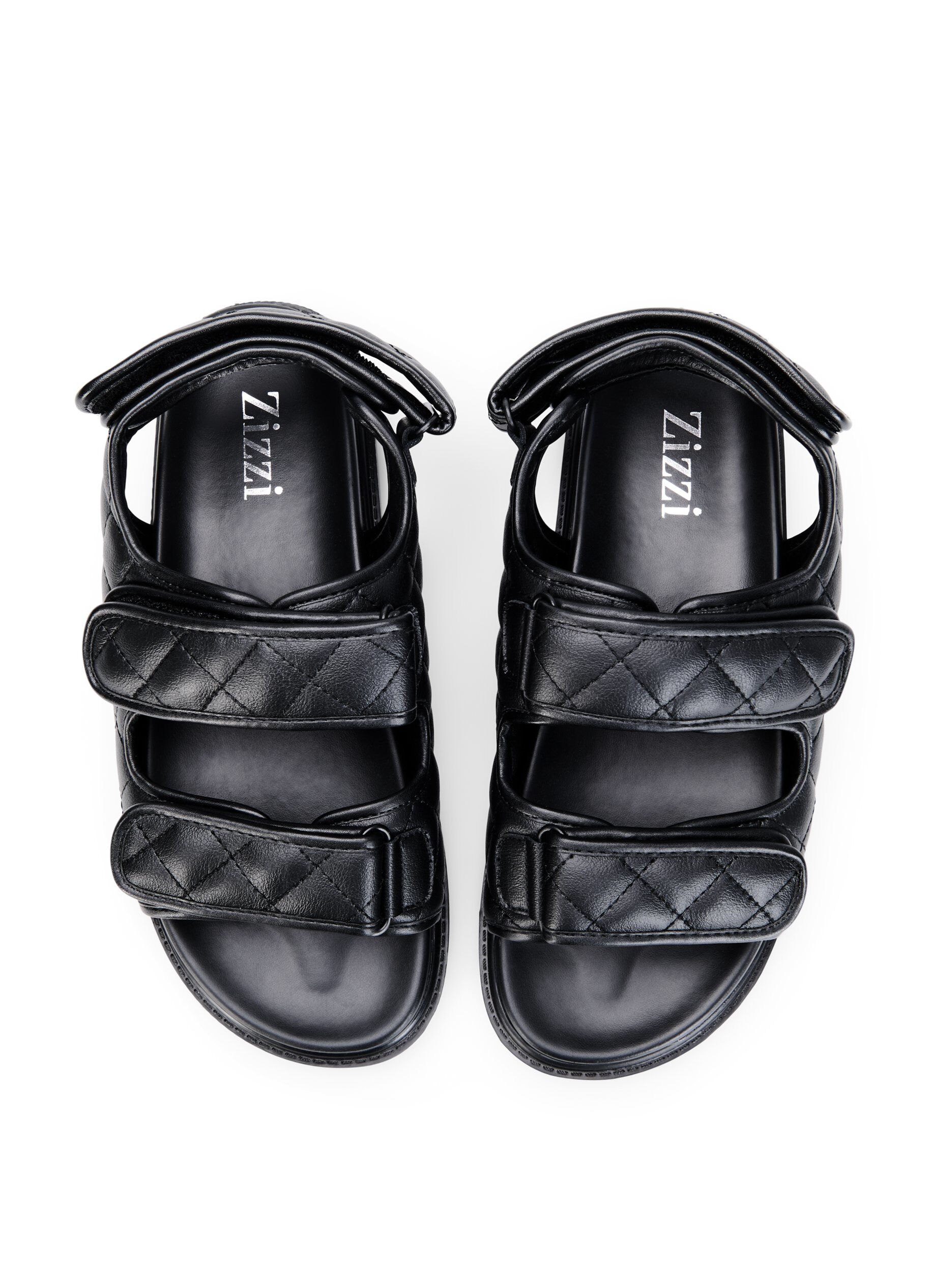 Zizzi Wide Fit Sandalen aus Leder, Schwarz, Packshot image number 2