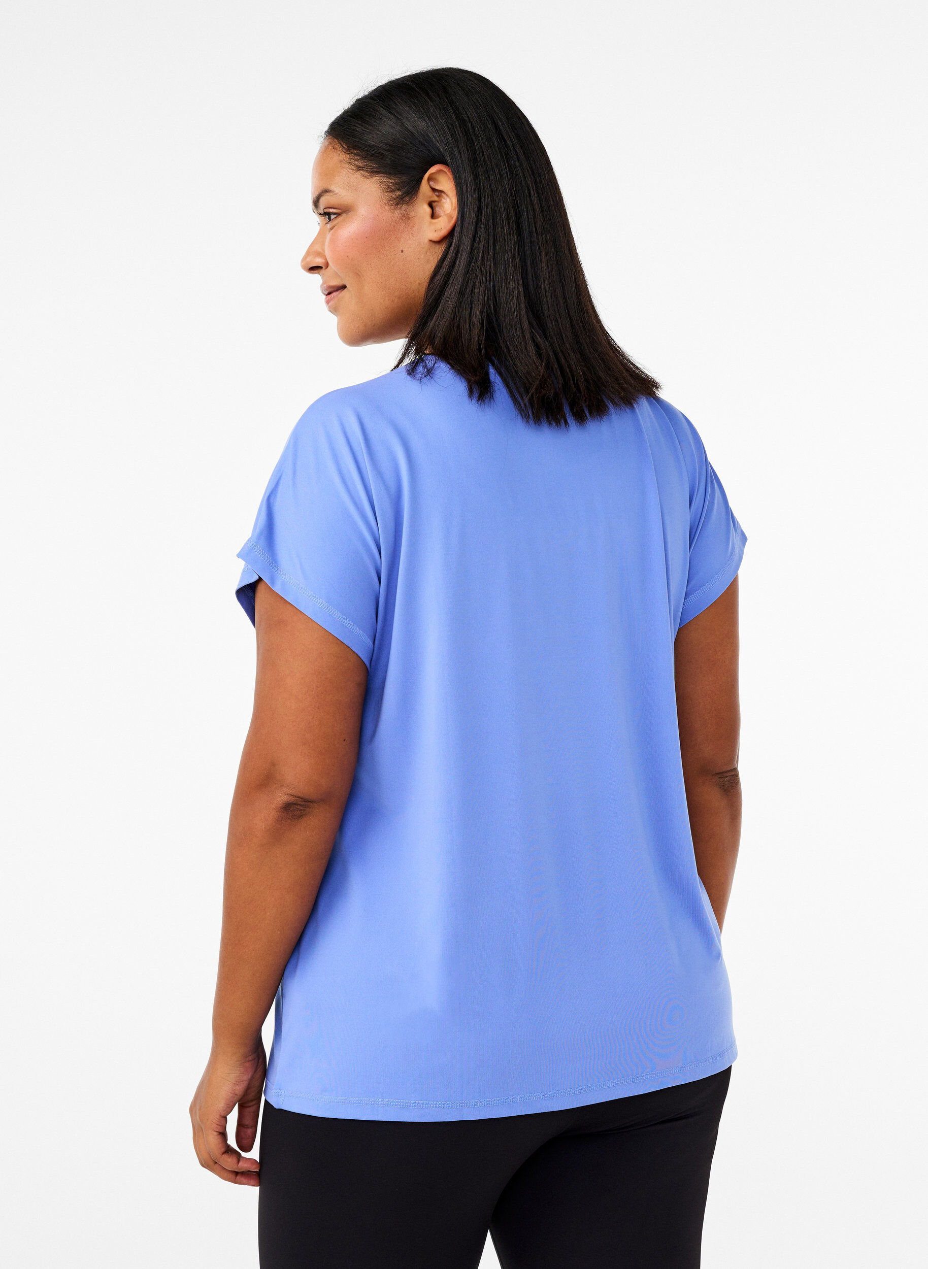 Zizzi Einfarbiges Trainings-T-Shirt, Blau, Model image number 2