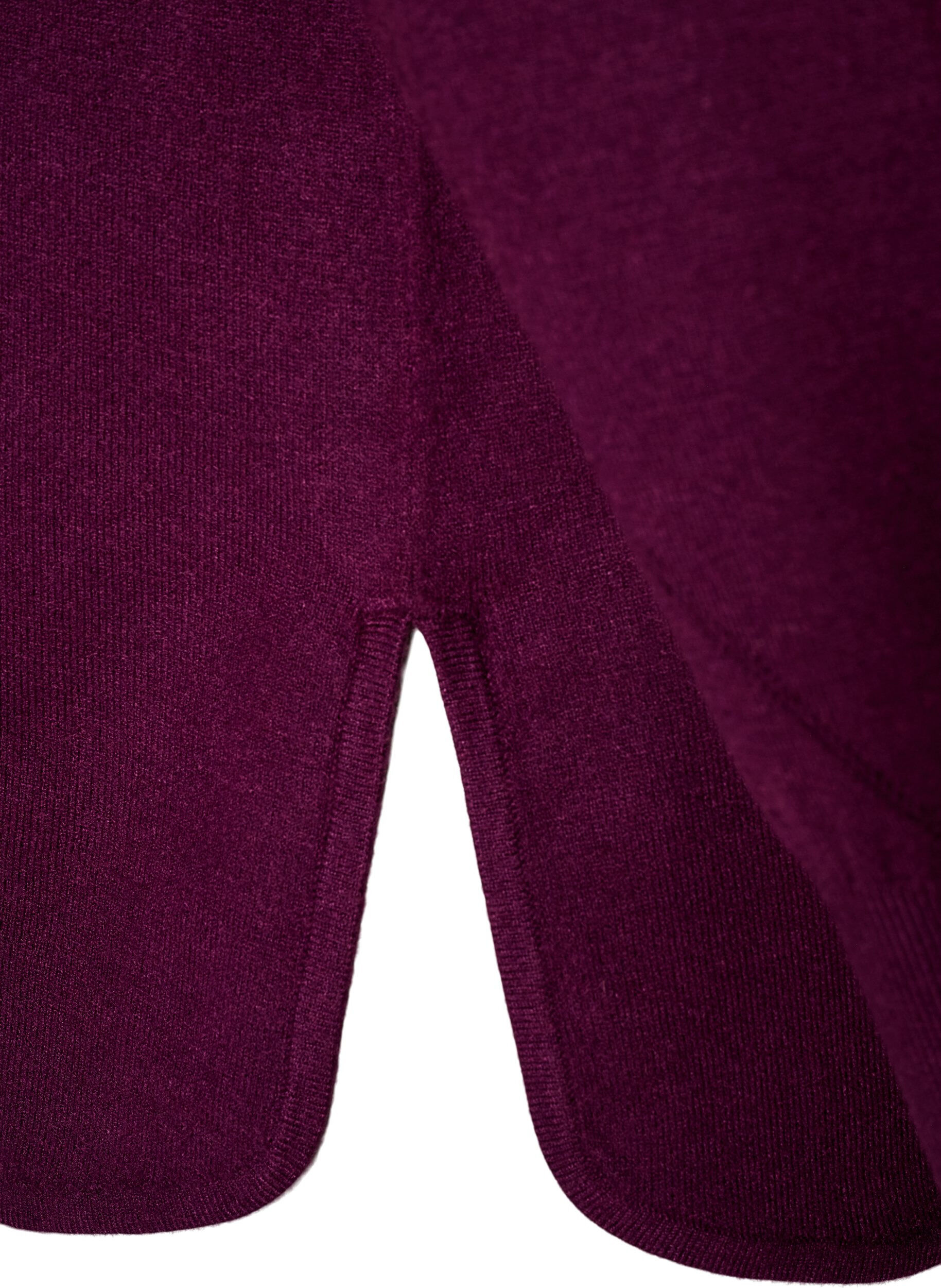 ZizziStrickbluse mit Rundhalsausschnitt und Strickmuster, Rot, Packshot image number 3