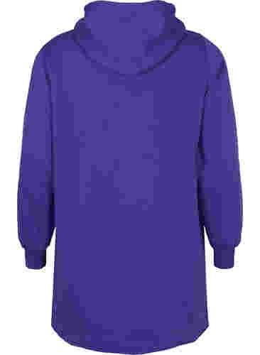 Langes Sweatshirt mit Kapuze und Taschen, Deep Blue, Packshot image number 1