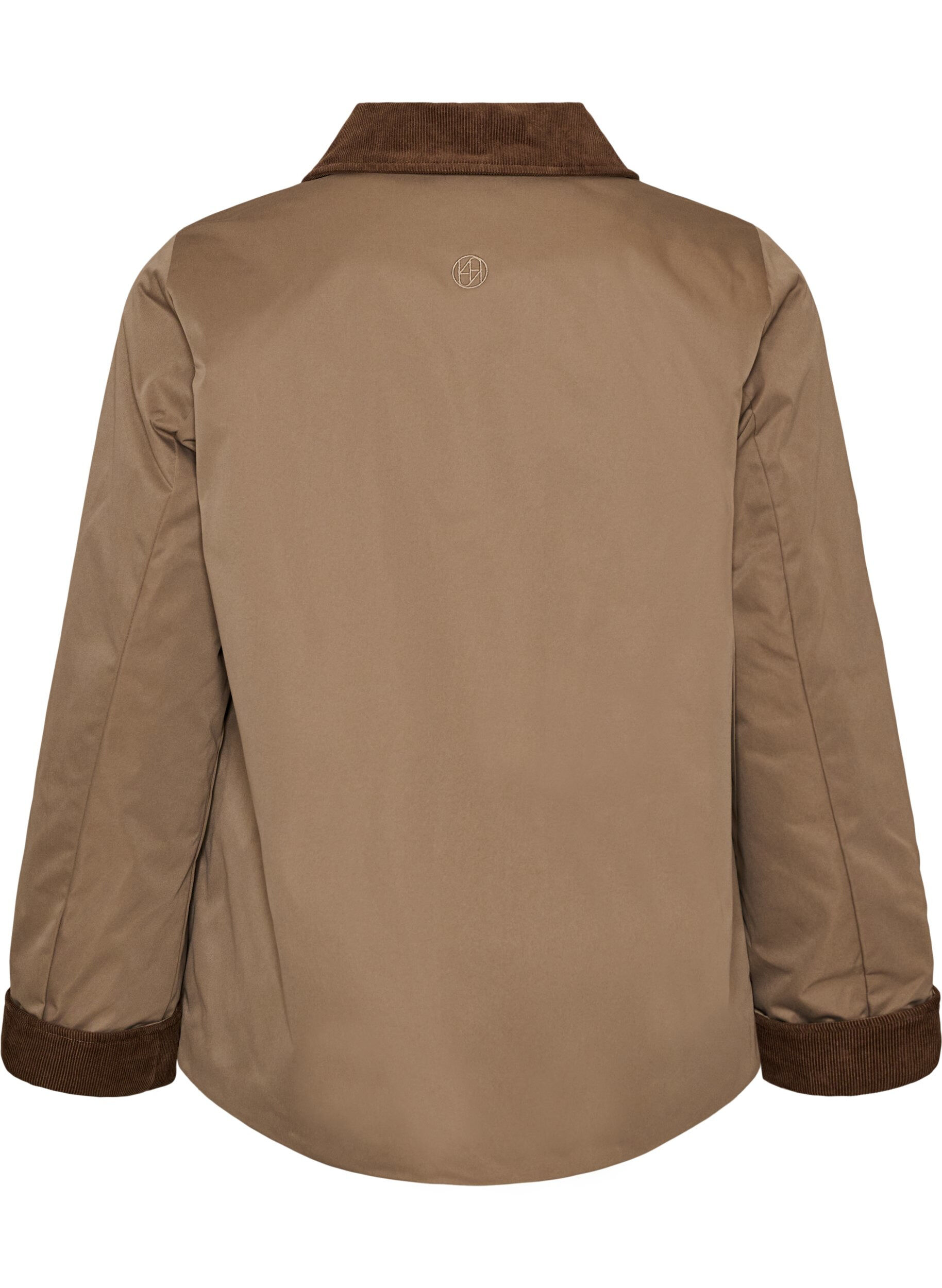 ZizziLeicht wattierte Jacke mit Cordkragen, Braun, Packshot image number 1