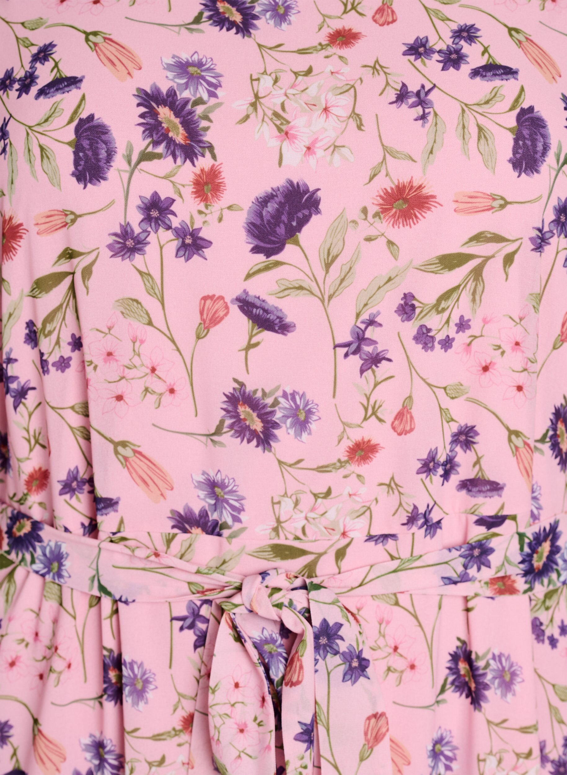 Zizzi Langes Kleid mit Fledermaus&auml;rmeln und gebl&uuml;mtem Muster, Rose Flower AOP, Packshot image number 2