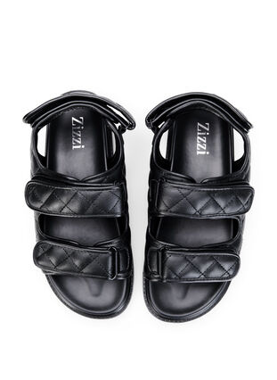 Wide Fit Sandalen aus Leder, Black, Packshot image number 2