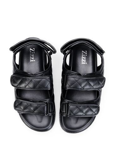Wide Fit Sandalen aus Leder, Black, Packshot image number 2