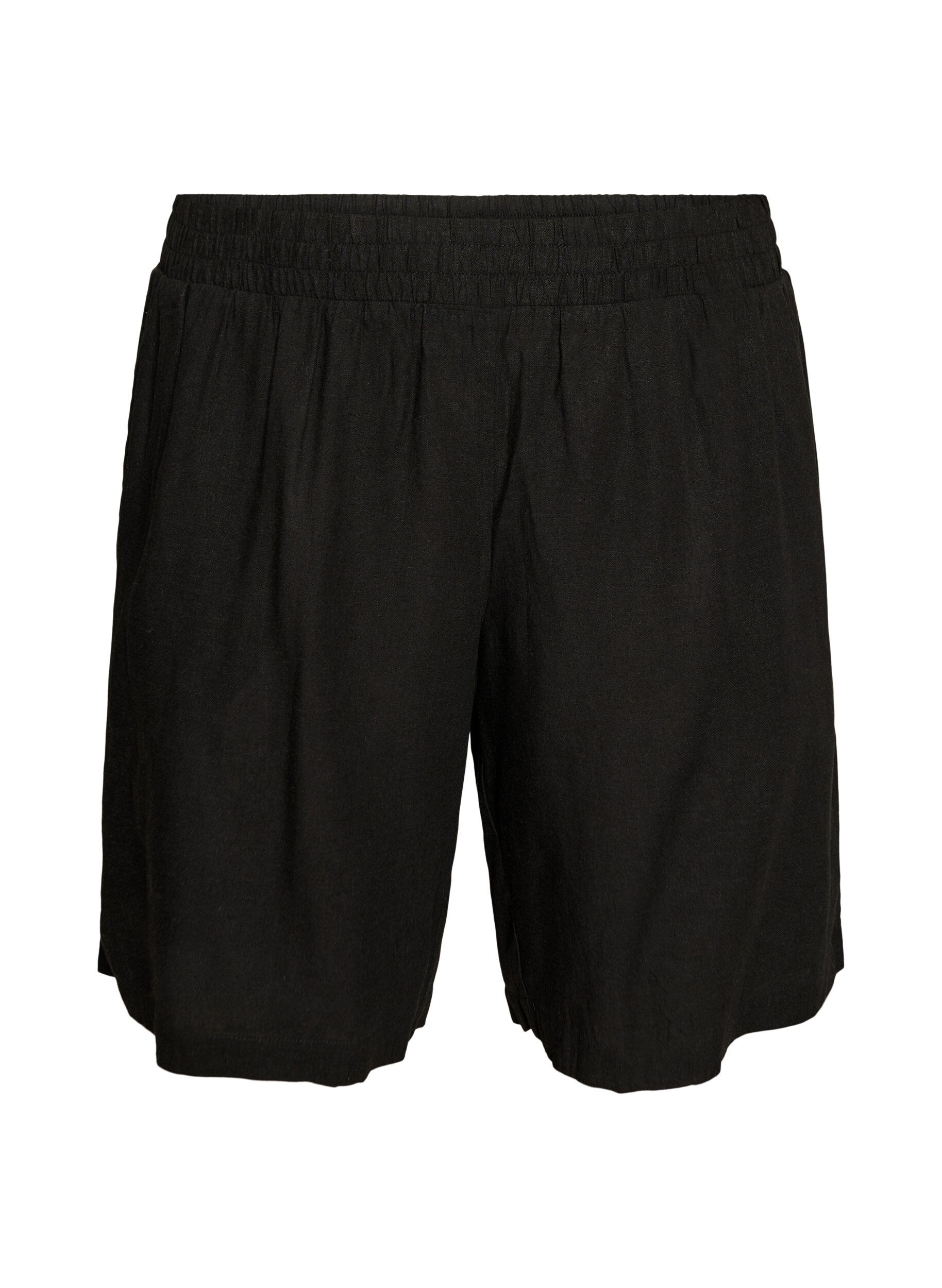 Hoch taillierte Shorts aus Leinen und Viskose