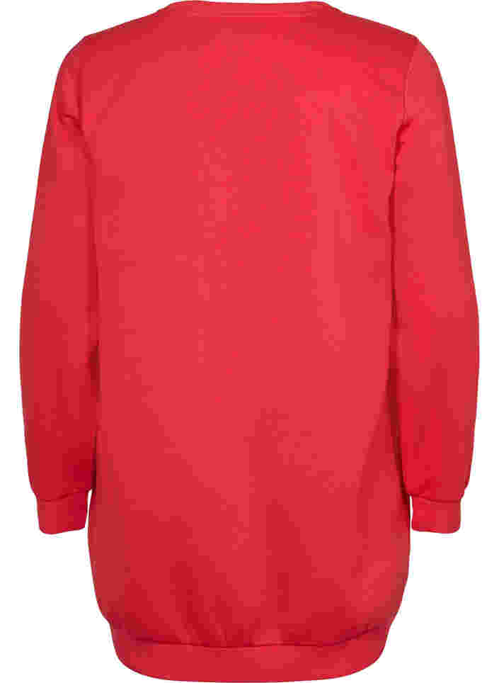 Langes Sweatshirt mit Textdruck, Hisbiscus, Packshot image number 1
