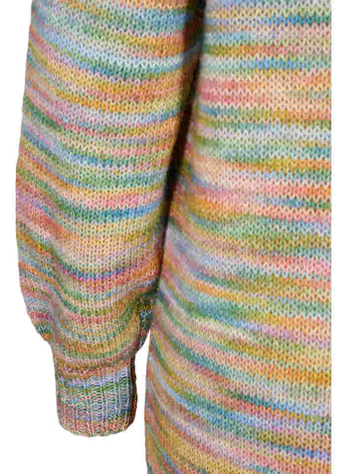 Langer gemusterter Strickcardigan aus Baumwollmischung, Multi Color, Packshot image number 3