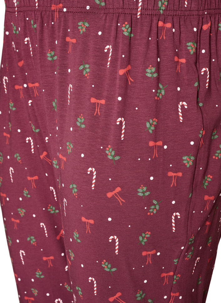 Bedruckte Pyjamahose, Dunkles Bordeaux, Packshot image number 2
