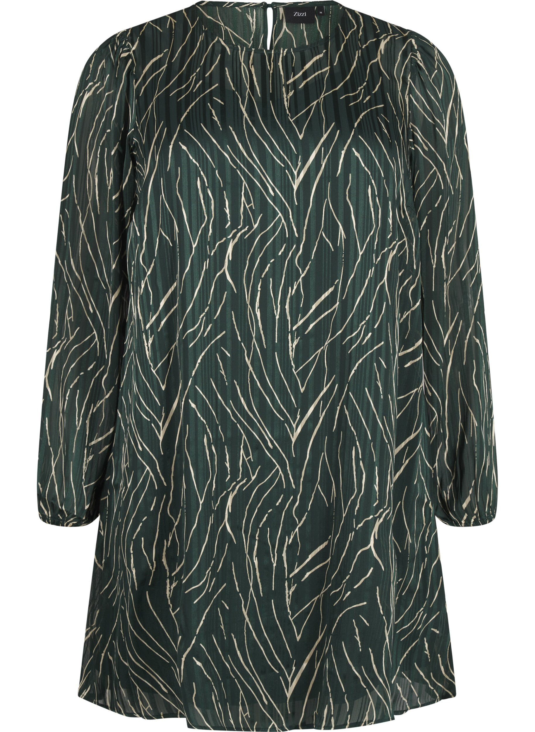 Zizzi Kurzkleid mit Print und Rundhalsausschnitt, Scarab Safari AOP, Packshot image number 0